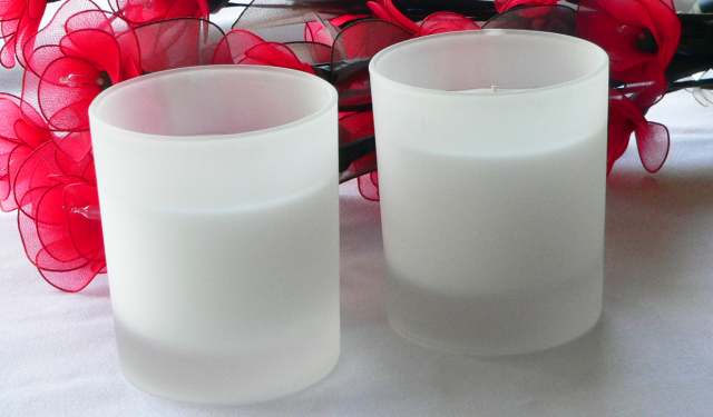 Big 9cm White Votive in Frosted Glass - Event decoration